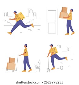 Vector de servicio de entrega para el hogar y la oficina