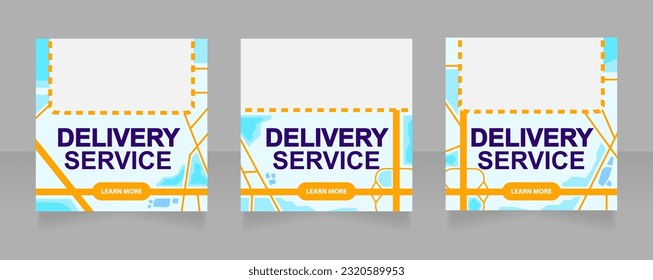Delivery service web banner design template. E commerce store. Vector flyer with text space. Advertising placard with customized copyspace. Printable poster for advertising. Arial font used