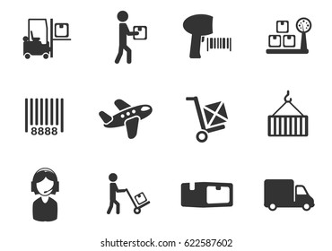 delivery service web icons for user interface design