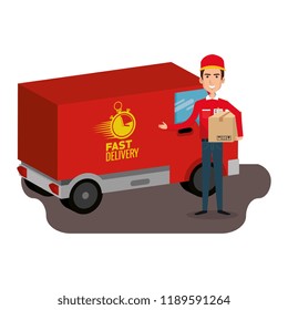delivery service worker character