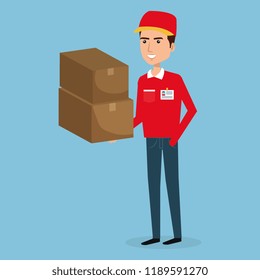 delivery service worker character