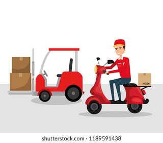 delivery service worker character