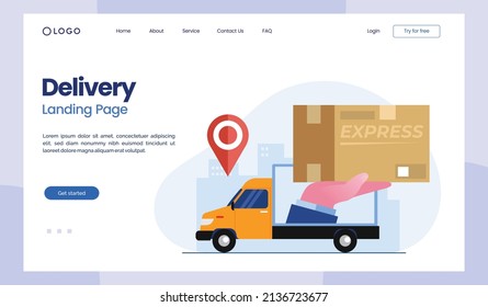 delivery services concept, online delivery application, worldwide express deliver, shopping package flat illustration vector