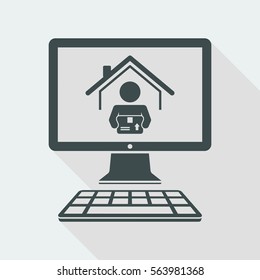 Delivery services - Courier or postal symbol - Vector flat icon