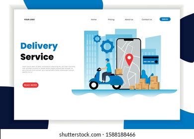 Delivery services flat vector illustration concept. This design can be used for websites, landing pages, UI, mobile applications, posters, banners