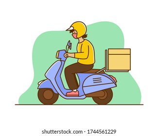 Delivery services flat vector illustration concept, can be used for landing page, ui, web, app intro card, editorial, flyer, and banner.