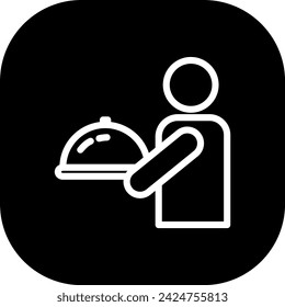 Lieferservice-Symbol mit schwarz ausgefülltem Umriss. Service, Lieferung, Bestellung, Kurier, schnell, Versand, Transport. Vektorgrafik