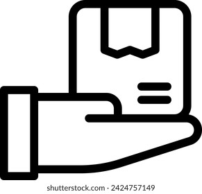 Icono de servicios de entrega con estilo de contorno negro. servicio, entrega, pedido, mensajería, rápido, envío, transporte. Ilustración vectorial