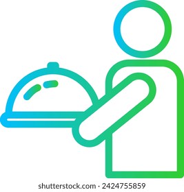 Icono de servicios de entrega con estilo de contorno azul y degradado. servicio, entrega, pedido, mensajería, rápido, envío, transporte. Ilustración de vector