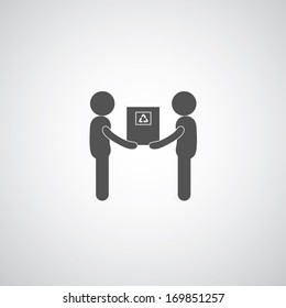 delivery services symbol on gray background 