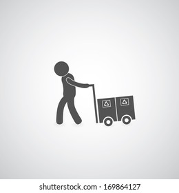 delivery services symbol on gray background 