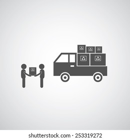 delivery services symbol on gray background 