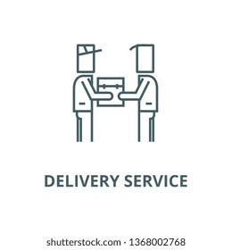 Delivery service,shopping, logistics line icon, vector. Delivery service,shopping, logistics outline sign, concept symbol, flat illustration