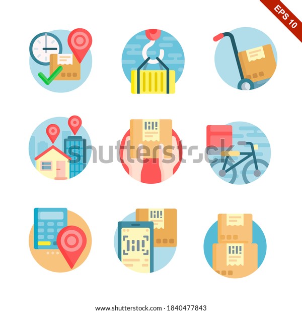delivery set\
collection, vector\
illustration