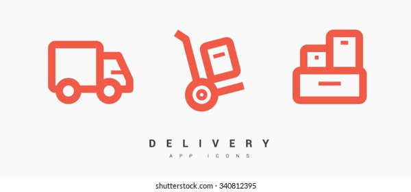 a delivery set of isolated minimal flat linear icons. Line vector icons for websites and mobile minimalistic flat design. Modern trend concept design style illustration symbol