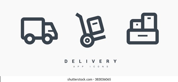 a delivery set of isolated minimal flat linear icons. Line vector icons for websites and mobile minimalistic flat design