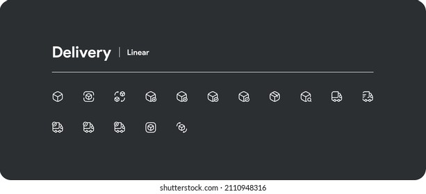 Juego de entrega de iconos lineales