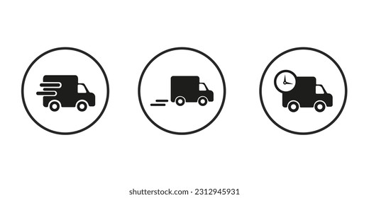 delivery set, transportation sign simple vector graphics