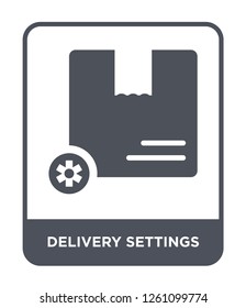 delivery settings icon vector on white background, delivery settings trendy filled icons from Delivery and logistic collection, delivery settings simple element illustration