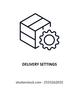 delivery settings outline icon.  Thin line icon from delivery and logistic collection. Editable vector isolated on white background