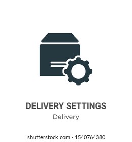 Delivery settings vector icon on white background. Flat vector delivery settings icon symbol sign from modern delivery collection for mobile concept and web apps design.
