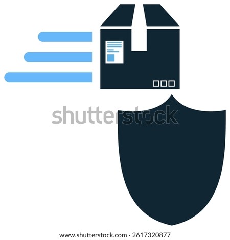 Delivery shield icon vector for secure shipping, safe logistics, and package protection. Ideal for trusted transport, safe delivery assurance, and protective cargo illustration.