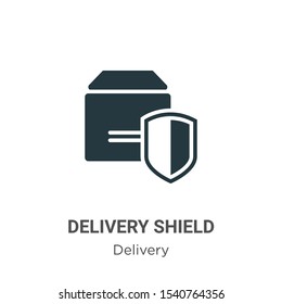 Delivery shield vector icon on white background. Flat vector delivery shield icon symbol sign from modern delivery collection for mobile concept and web apps design.