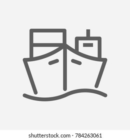 Delivery ship icon line symbol. Isolated vector illustration of boat shipping sign concept for your web site mobile app logo UI design.