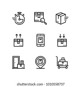 Delivery, shipment, cargo icons for web and mobile design pack 3