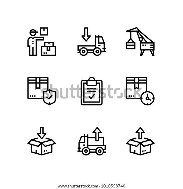 Delivery, shipment, cargo icons for web and mobile\
design pack 5