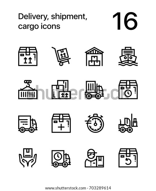 Delivery, shipment, cargo icons for web and mobile\
design pack 1
