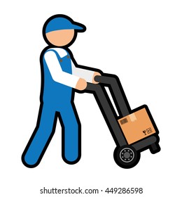 Delivery and Shipping concept represented by delivery man icon. isolated and flat illustration 