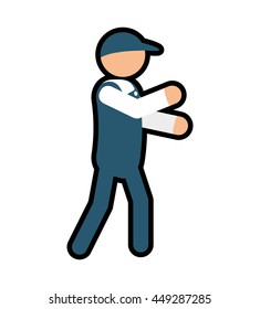 Delivery and Shipping concept represented by delivery man icon. isolated and flat illustration 