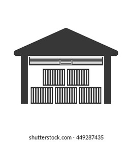 Delivery and Shipping concept represented by garage icon. isolated and flat illustration 