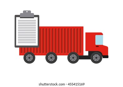 Delivery and Shipping concept represented by truck icon. Colorfull and flat illustration. 
