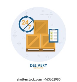 Delivery and Shipping concept represented by package icon. Colorfull and flat illustration.