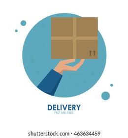 Delivery and Shipping concept represented by package icon. Colorfull and flat illustration.