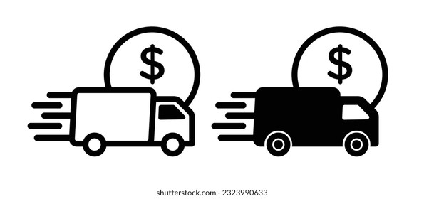 Delivery or shipping cost icon set. 