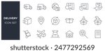 Delivery and shipping icon set 
