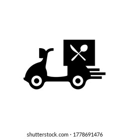Delivery and shipping icon set. Man riding motorcycle. Truck symbol.