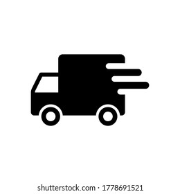 Delivery and shipping icon set. Man riding motorcycle. Truck symbol.