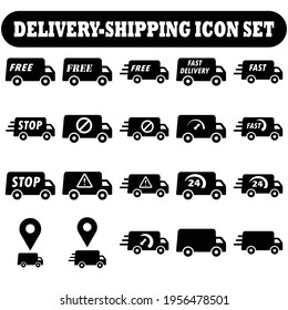 delivery, shipping icon set vector