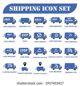 delivery, shipping icon set vector