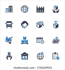 Delivery & shipping icons on white background - Set 1