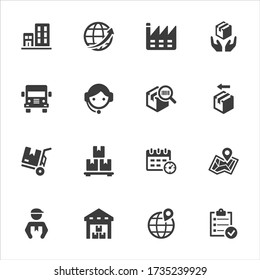 Delivery & Shipping-Icons auf weißem Hintergrund - Set 1