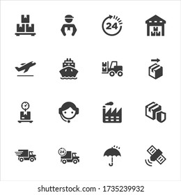 Delivery & Shipping-Icons auf weißem Hintergrund - Set 2