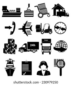 Delivery shipping icons set