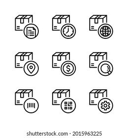 Delivery shipping icons set. Line vector. Isolate on white background.