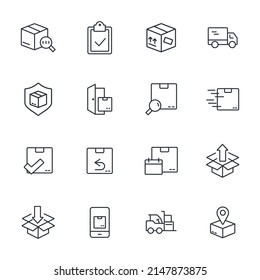 conjunto de iconos de envío de entrega. símbolo de paquete de envío de entrega elementos vectores para web infográfica
