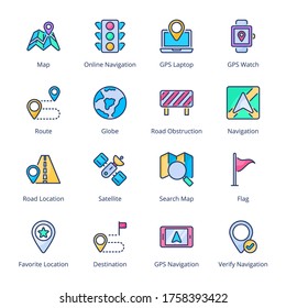 Delivery, Shipping and Logistics filled line Icons - stroke, vector